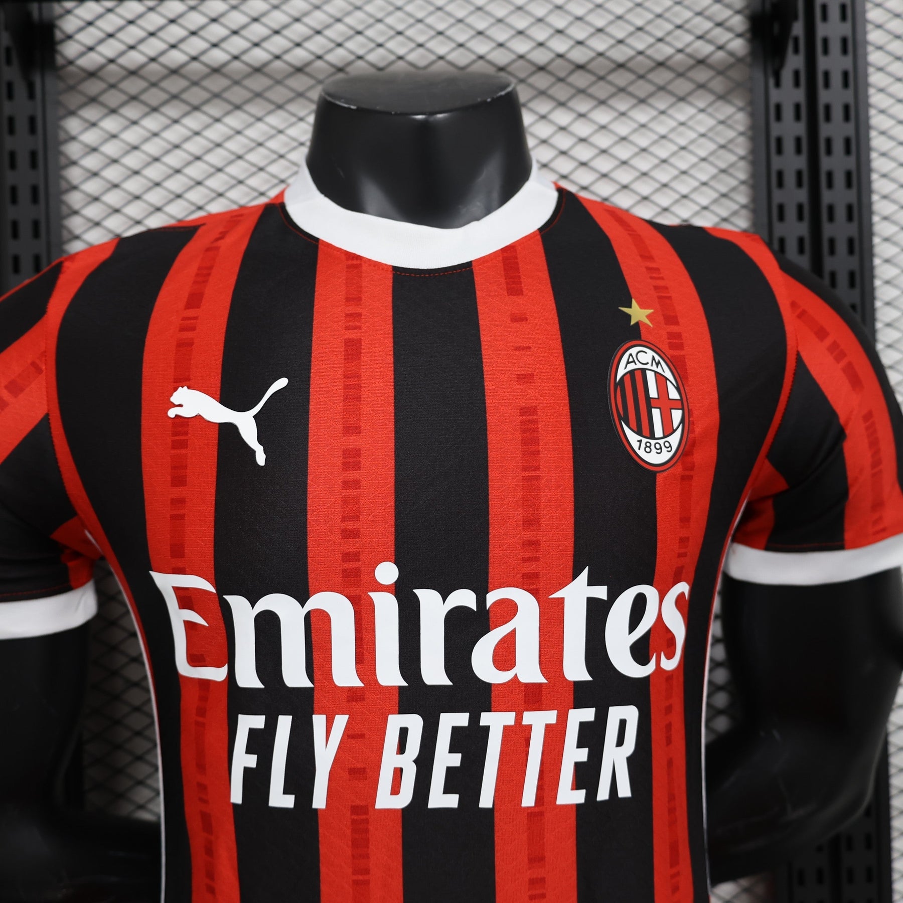 Camisa AC Milan Home 2024/25 - Puma Jogador Masculina - Vermelha/Preta