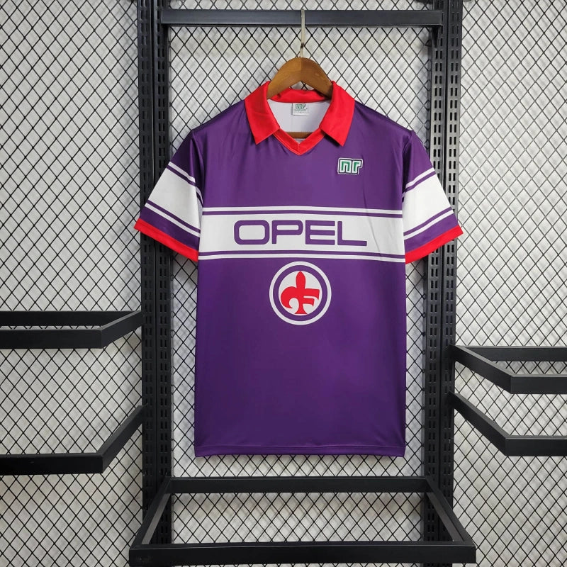 Camisa Fiorentina Home 1984/85 - Nr Retrô Masculina - Roxa/Branca