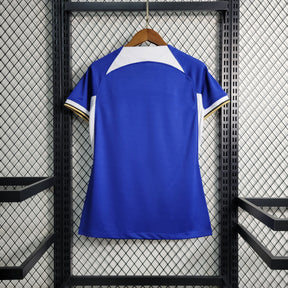 Camisa Chelsea Home 2023/24 - Nike Torcedor Feminina - Azul/Branca