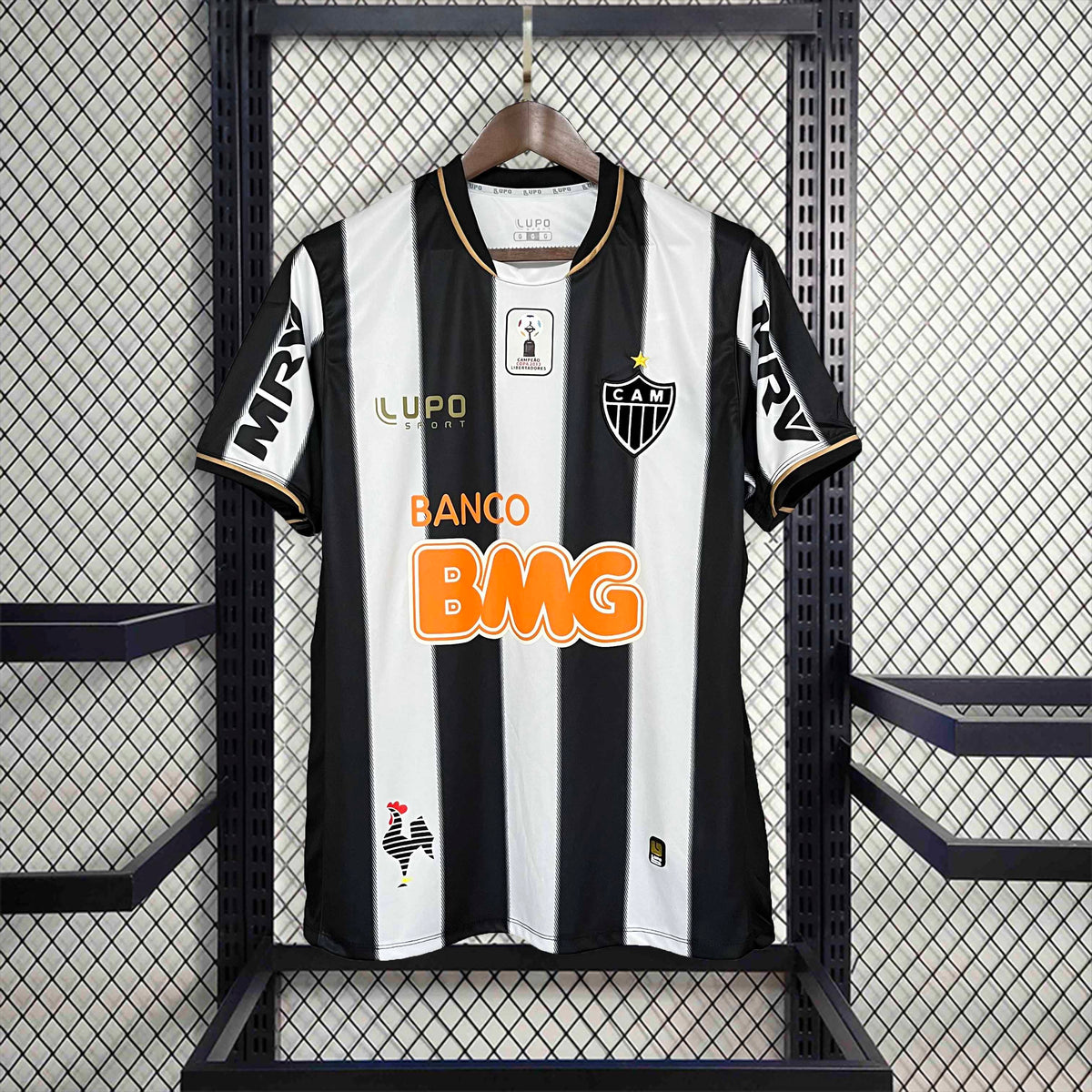 Camisa Atlético Mineiro Home 2013/14 - Lupo Retrô Masculina - Preta/Branca