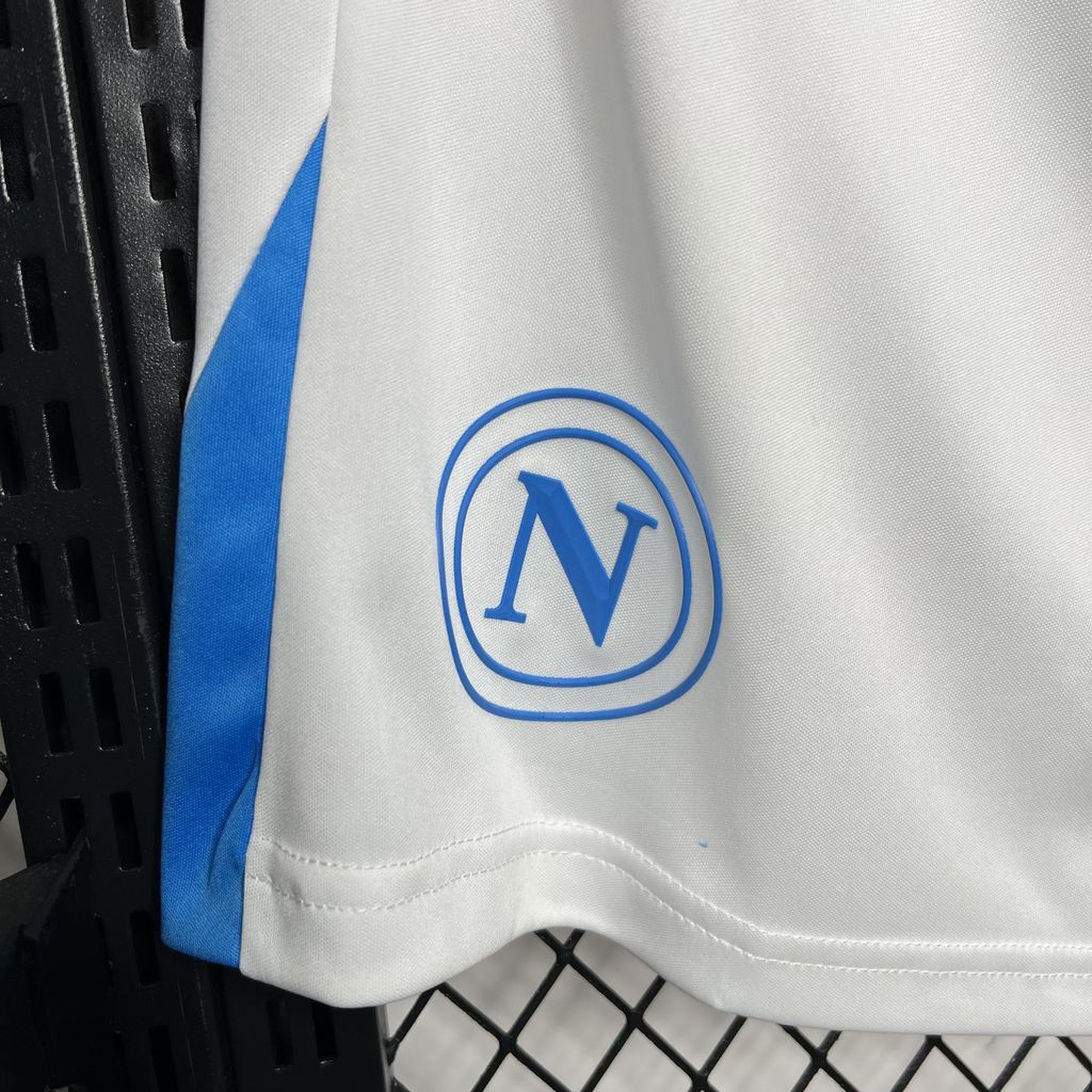 Shorts Napoli Home 2024/25 - EA7 Torcedor Masculina - Branca/Azul