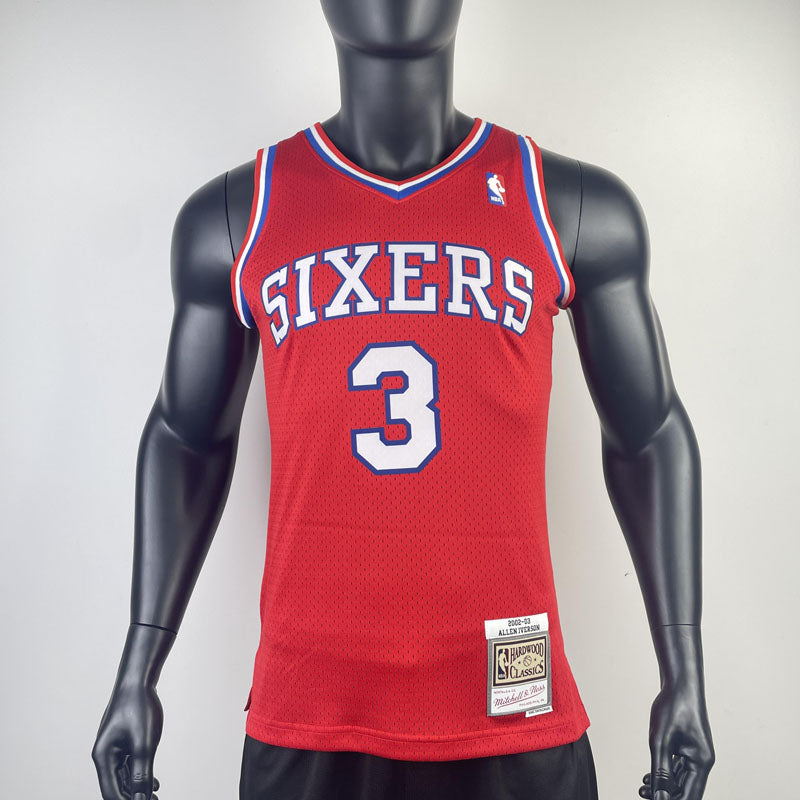 Regata NBA Retrô 76ers Mitchell & Ness 2002/2003 Allen Iverson Vermelha