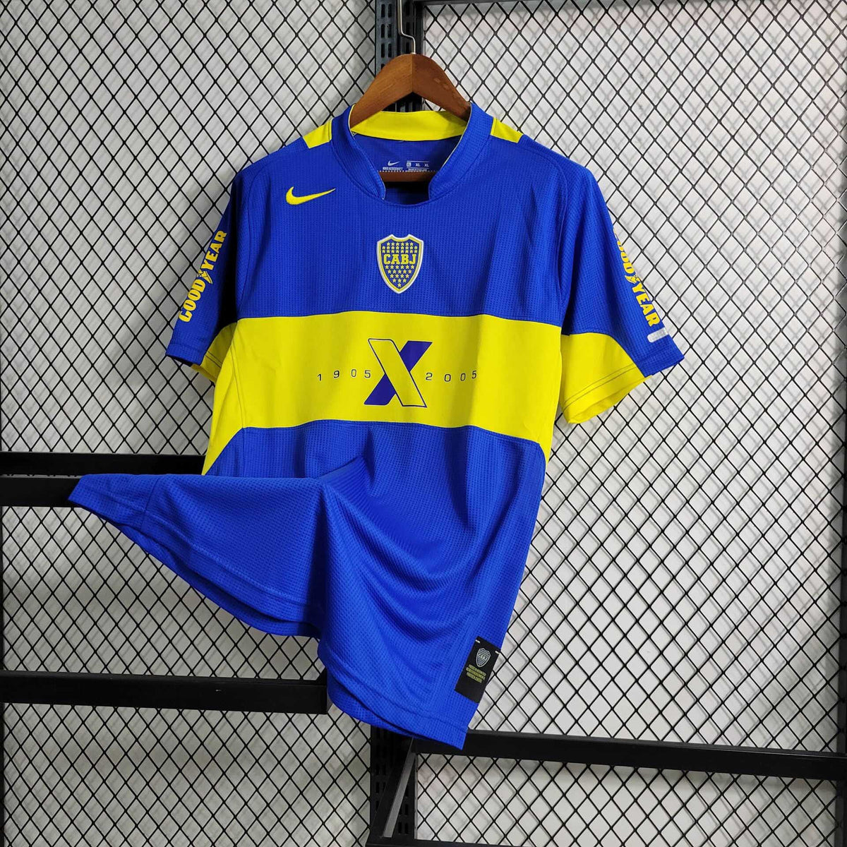 Camisa Boca Juniors Edição Centenária 2005/06 - Nike Retrô Masculina - Azul/Amarela