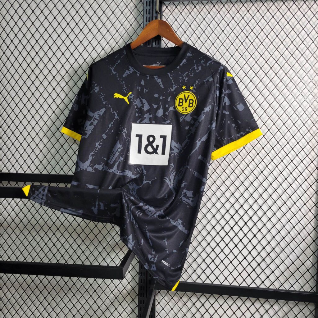 Camisa Borussia Dortmund Away 2023/24 - Puma Torcedor Masculina - Preta/Amarela