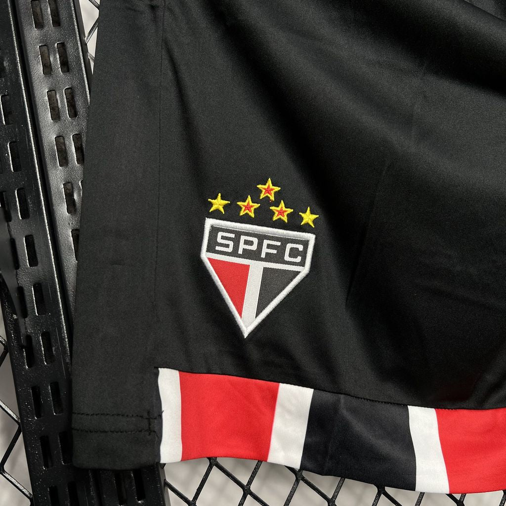 Shorts São Paulo Away 2024/25 - New Balace Torcedor Masculina - Vermelha/Preta