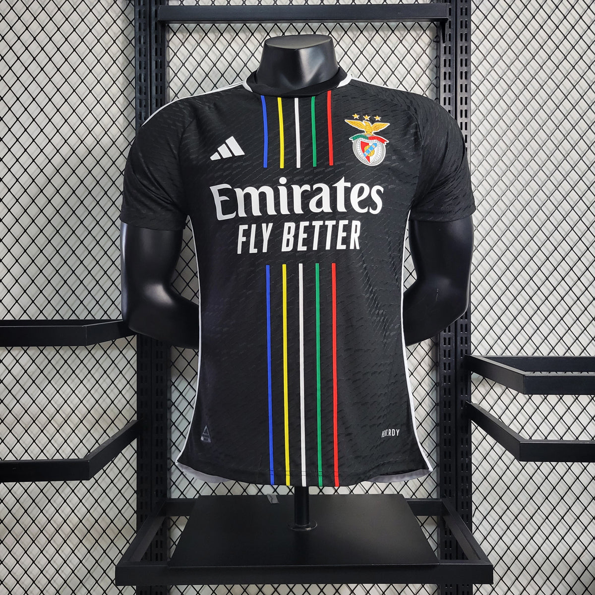 Camisa Benfica Away 2023/24 - Adidas Jogador Masculina - Preta/Colorida