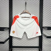 Shorts Manchester United Home 2024/25 - Adidas Torcedor Masculina - Branca/Vermelha