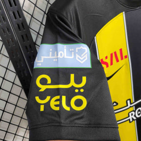 Camisa Al-Ittihad Home 2023/24 - Nike Torcedor Masculina - Amarela/Preta