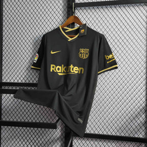 Camisa Barcelona Away 2020/21 - Nike Torcedor Masculina - Preta/Dourada