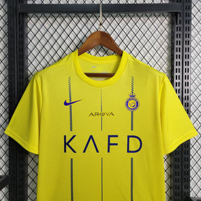 Camisa Al-Nassr Home 2023/24 - Nike Torcedor Masculina - Amarela/Azul