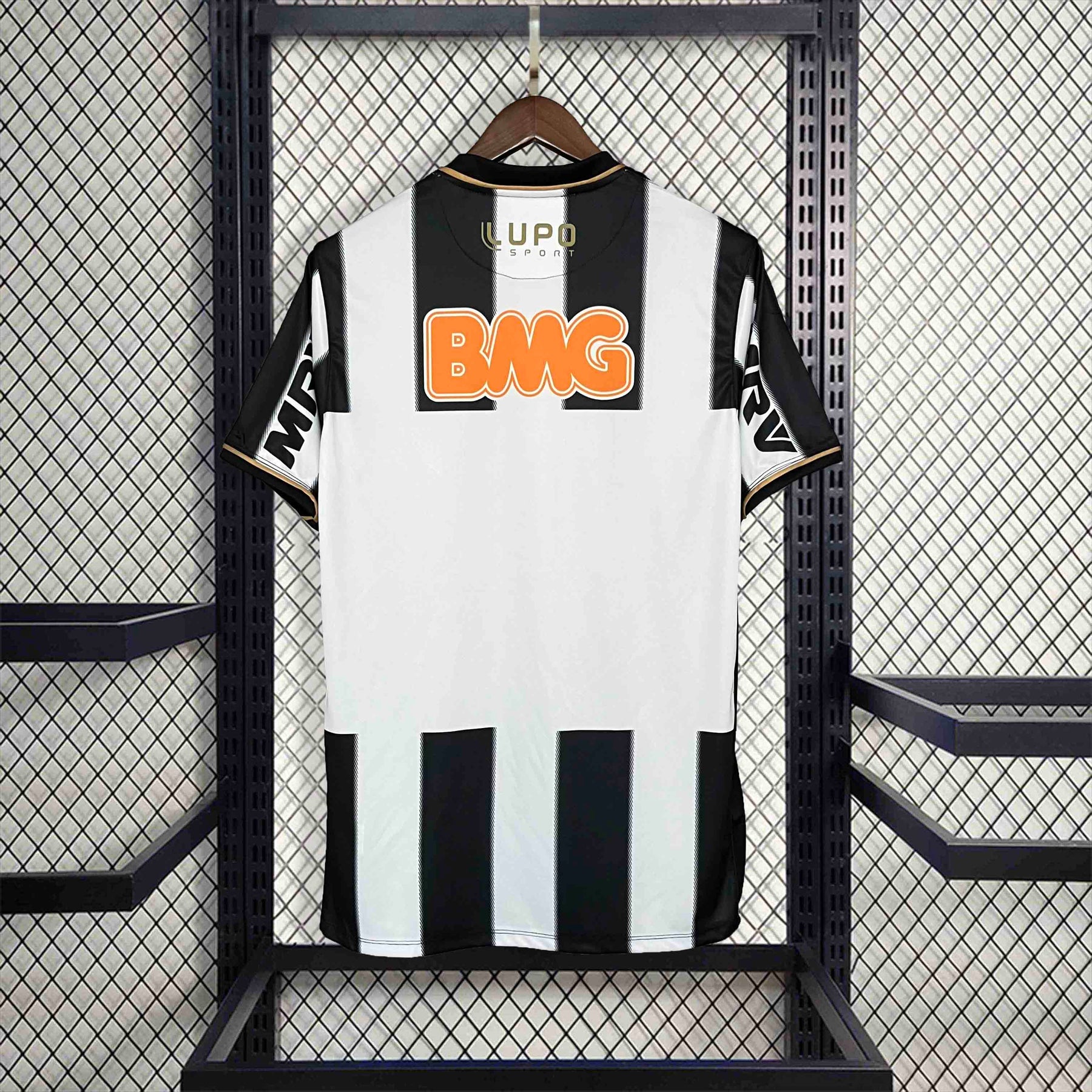 Camisa Atlético Mineiro Home 2013/14 - Lupo Retrô Masculina - Preta/Branca