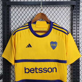 Camisa Boca Juniors Away 2023/24 - Adidas Torcedor Masculina - Amarela/Azul