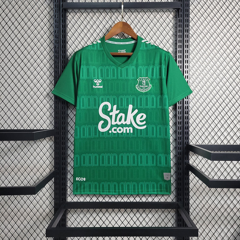 Camisa Everton Away 2023/24 - Hummel Torcedor Masculina - Verde/Branca