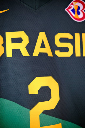 Regata Seleção Brasileira Basquete + Patch CBB e Copa do Mundo 2023 Verde