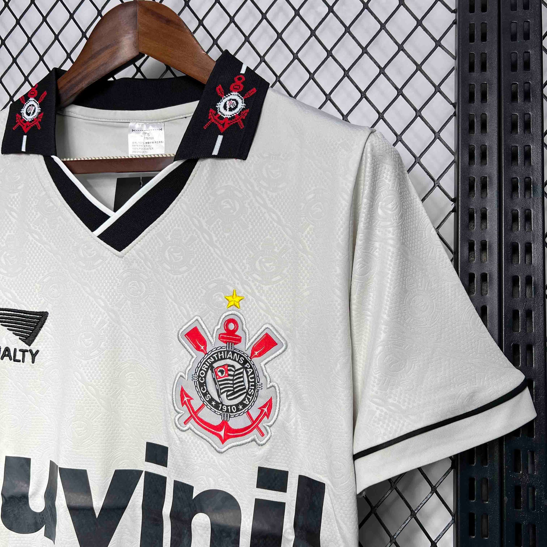 Camisa Corinthians Home 1996/97 - Penalty Retrô Masculina - Branca/Preta