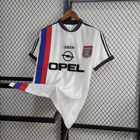 Camisa Bayern de Munique Away 1996/98 - Adidas Retrô Masculina - Branca/Vermelha