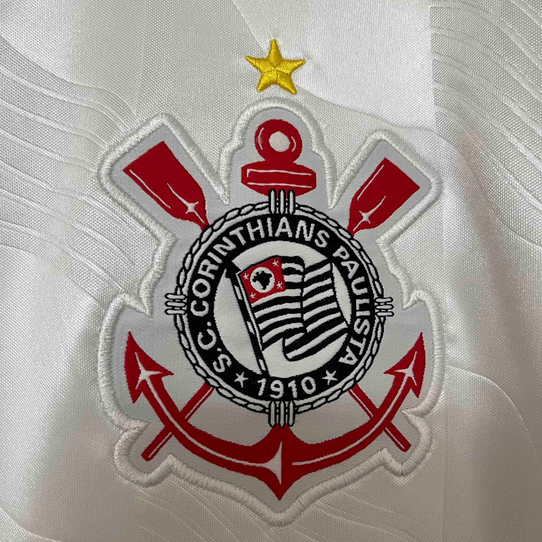 Camisa Corinthians Home 1994/95 - Finta Retrô Masculina - Branca/Preta