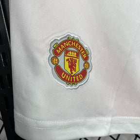 Shorts Manchester United Home 2024/25 - Adidas Torcedor Masculina - Branca/Vermelha