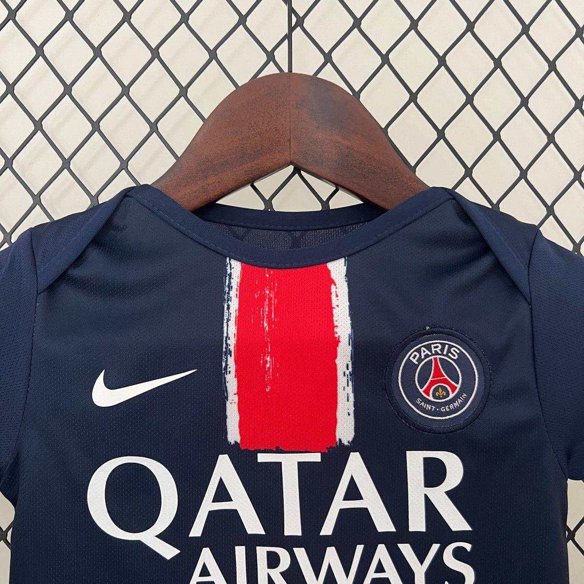 Body Infantil PSG Home 2024/25 - Nike Torcedor - Azul/Vermelha