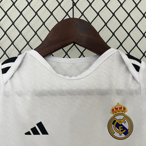 Body Infantil Real Madrid Home 2024/25 - Adidas Torcedor - Branca/Preta