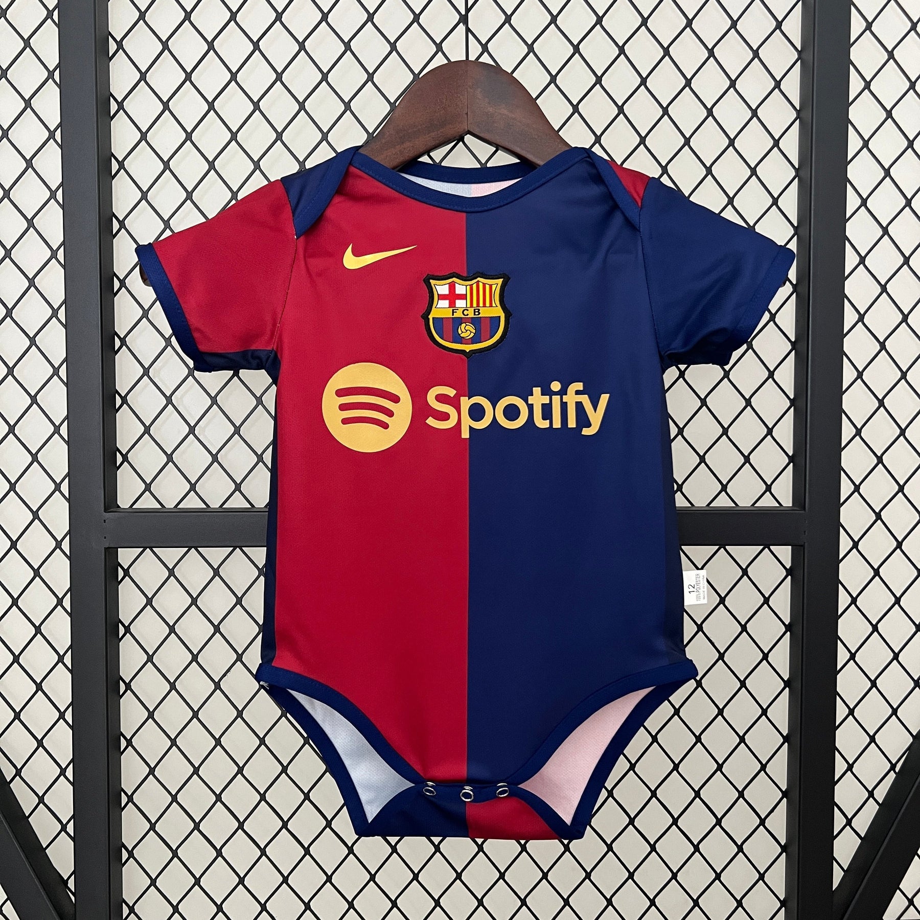 Body Infantil Barcelona Home 2024/25 - Nike Torcedor - Azul/Vermelha