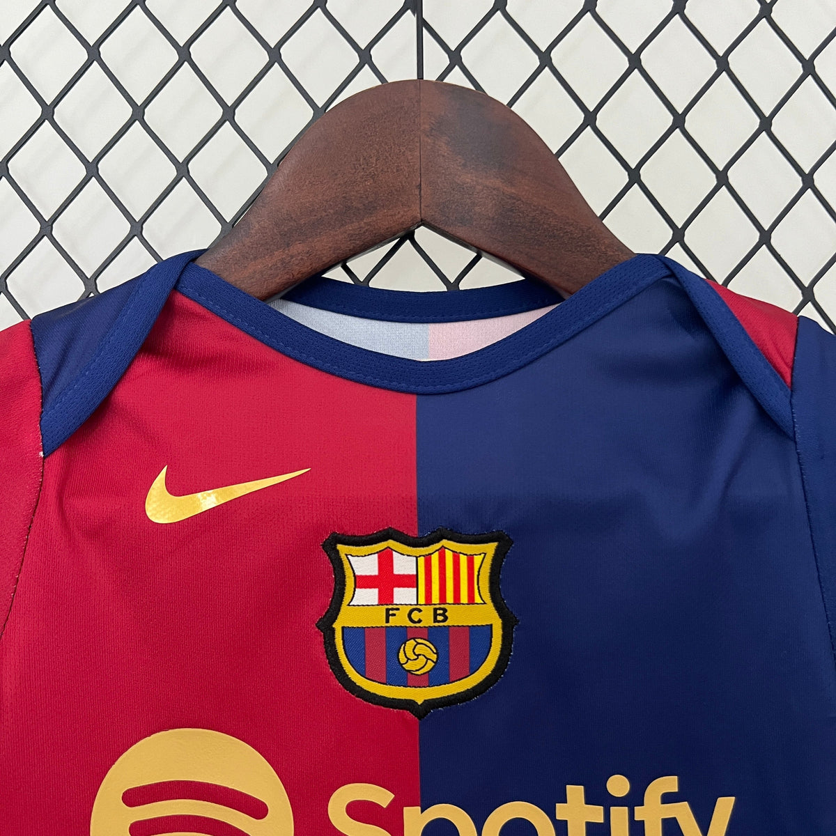 Body Infantil Barcelona Home 2024/25 - Nike Torcedor - Azul/Vermelha