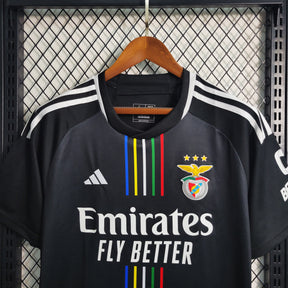 Camisa Benfica Away 2023/24 - Adidas Torcedor Masculina - Preta/Branca