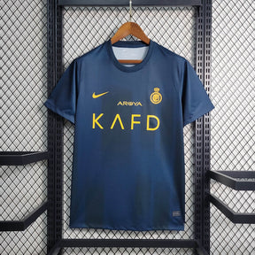 Camisa Al-Nassr Away 2023/24 - Nike Torcedor Masculina - Azul/Amarela