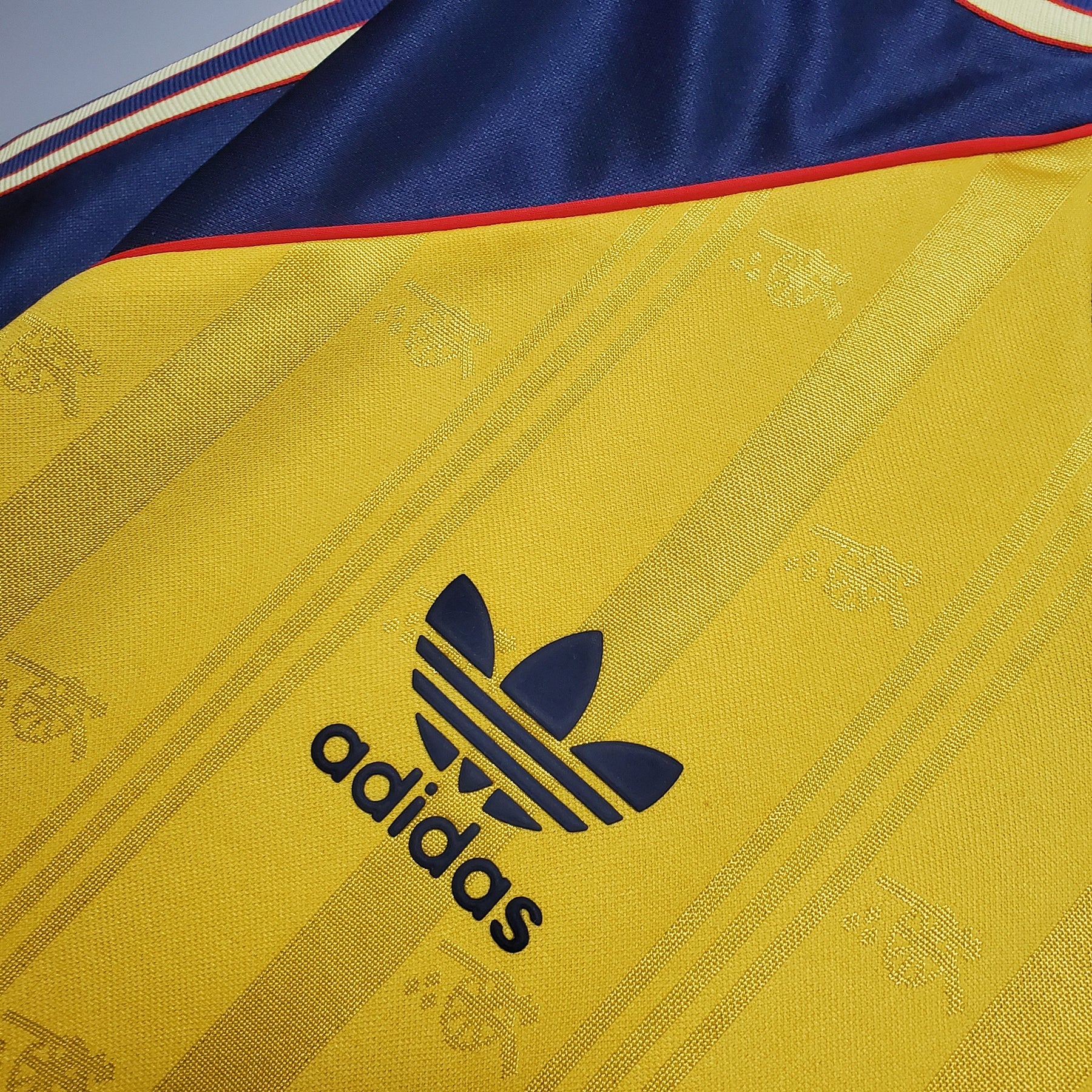 Camisa Arsenal Away 1988/89 - Adidas Retrô Masculina - Amarela/Azul