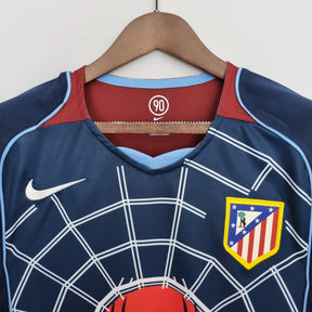 Camisa Atlético de Madrid Away 2004/05 - Nike Retrô Masculina - Azul/Bordo