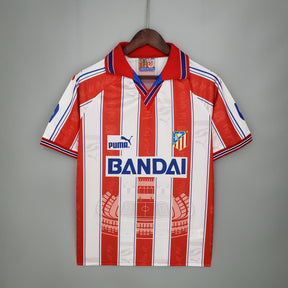 Camisa Atlético de Madrid Home 1996/97 - Puma Retrô Masculina - Vermelha/Branca