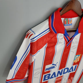 Camisa Atlético de Madrid Home 1996/97 - Puma Retrô Masculina - Vermelha/Branca