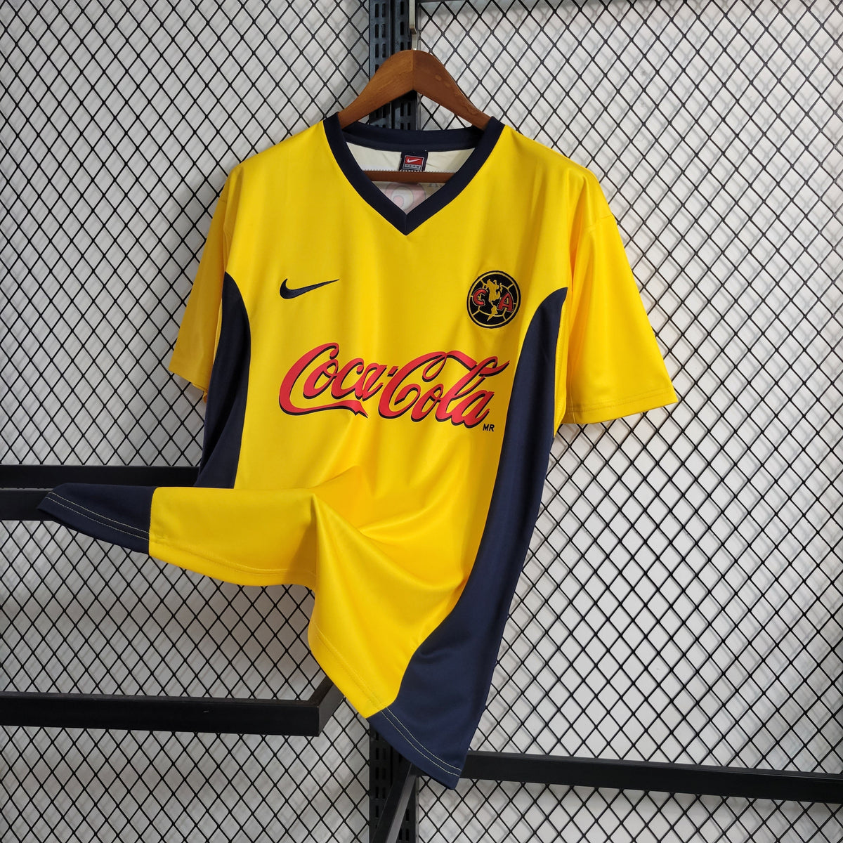 Camisa América do México Home 2001/02 - Nike Retrô Masculina - Amarela/Azul