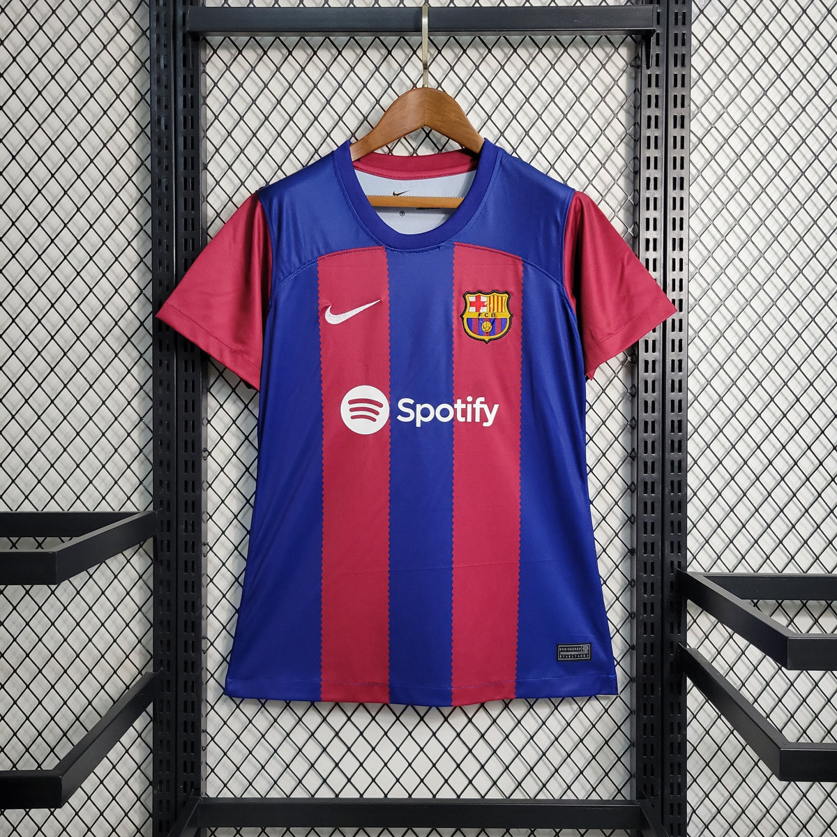 Camisa Barcelona Home 2023/24 - Nike Torcedor Feminina - Vermelha/Azul