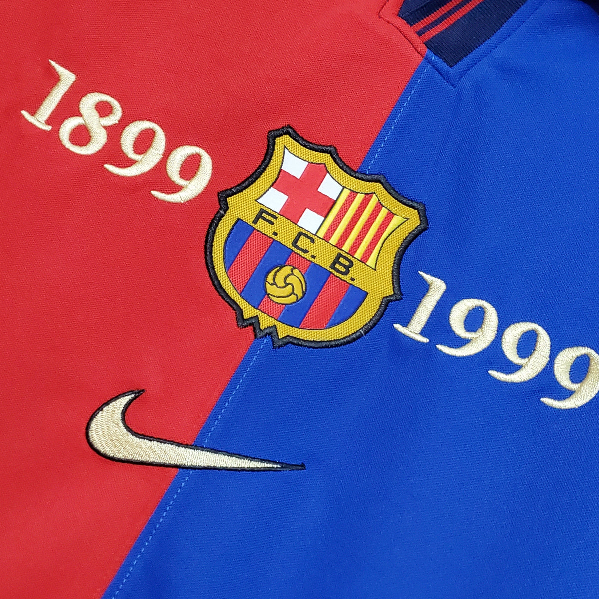 Camisa Barcelona Edição Especial 100 Anos - Nike Retrô Masculina - Vermelha/Azul