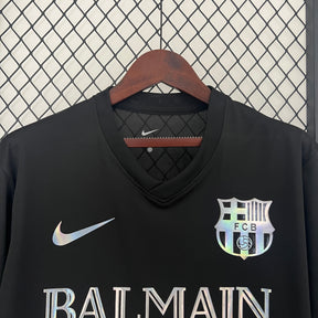 Camisa Barcelona Edição Especial Balmain 2023/24 - Nike Torcedor Masculina - Refletivel - Preta