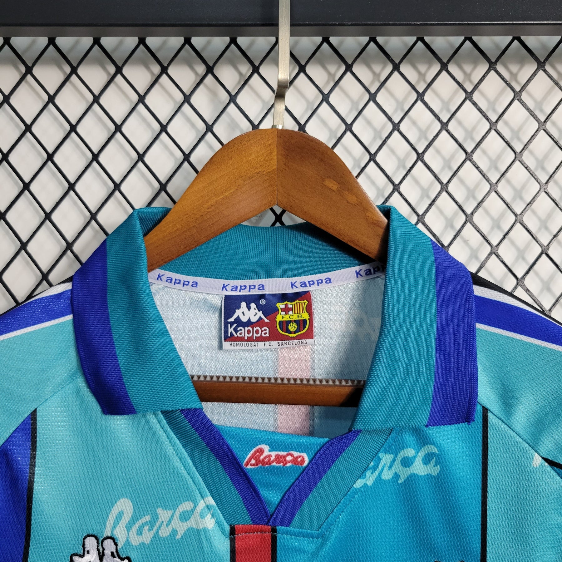 Camisa Barcelona Away 1995/97 - Kappa Retrô Masculina - Verde/Azul