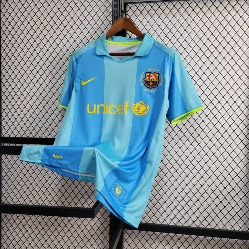 Camisa Barcelona Away 2007/08 - Nike Retrô Masculina - Azul/Amarela