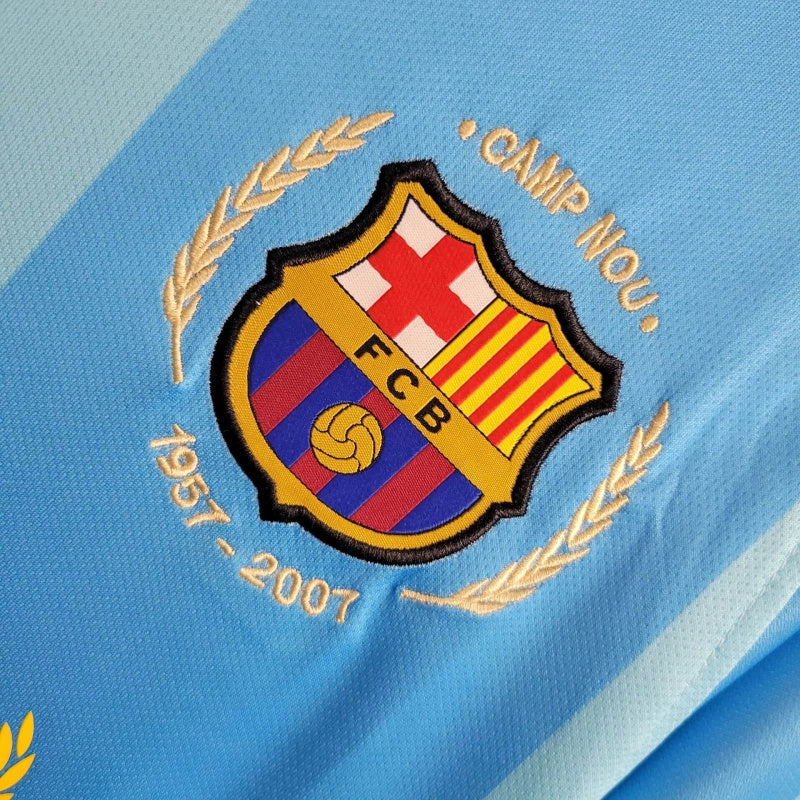 Camisa Barcelona Away 2007/08 - Nike Retrô Masculina - Azul/Amarela