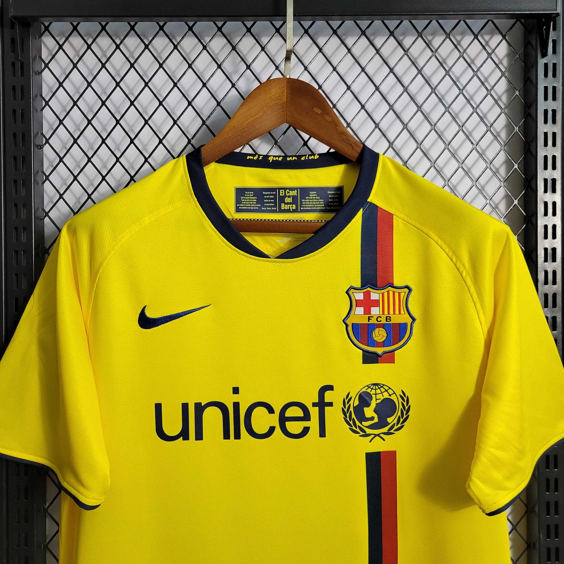 Camisa Barcelona Away 2008/09 - Nike Retrô Masculina - Amarela/Azul