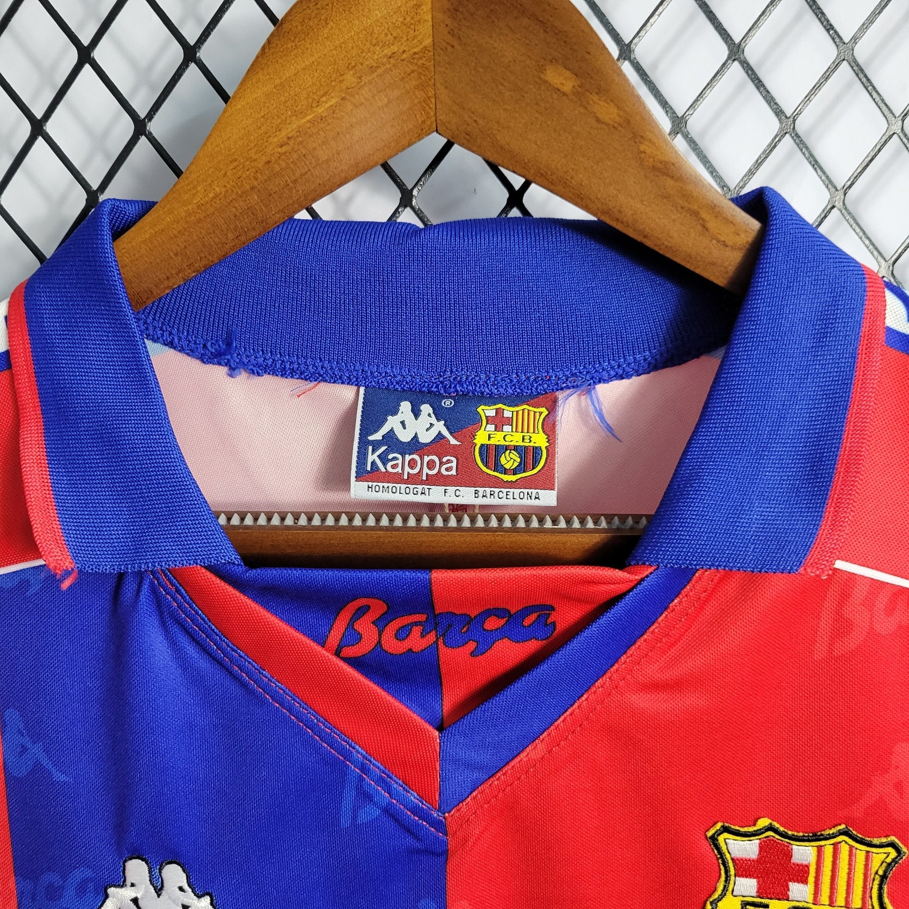 Camisa Barcelona Home 1992/95 - Kappa Retrô Masculina - Vermelha/Azul