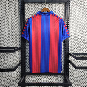 Camisa Barcelona Home 1992 - Meyba Retrô Masculina - Vermelha/Azul