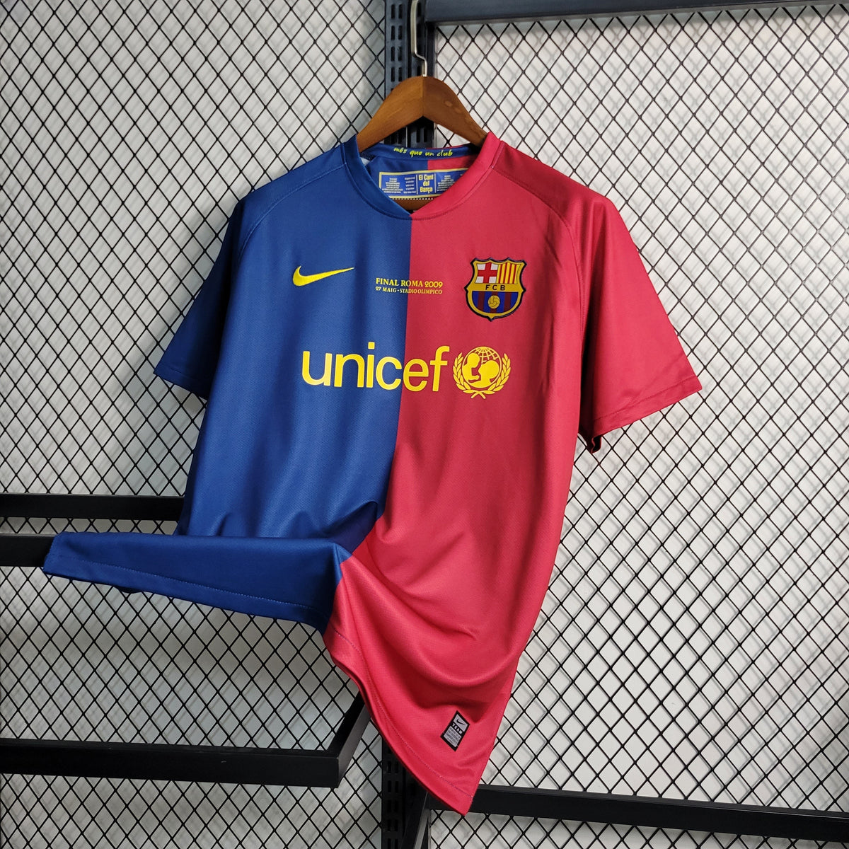 Camisa Barcelona Home 2008/09 - Nike Retrô Masculina - Azul/Vermelha