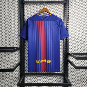 Camisa Barcelona Home 2017/18 - Nike Retrô Masculina - Azul/Vermelha