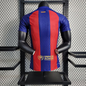 Camisa Barcelona Home 2023/24 - Nike Jogador Masculina - Azul/Vermelha