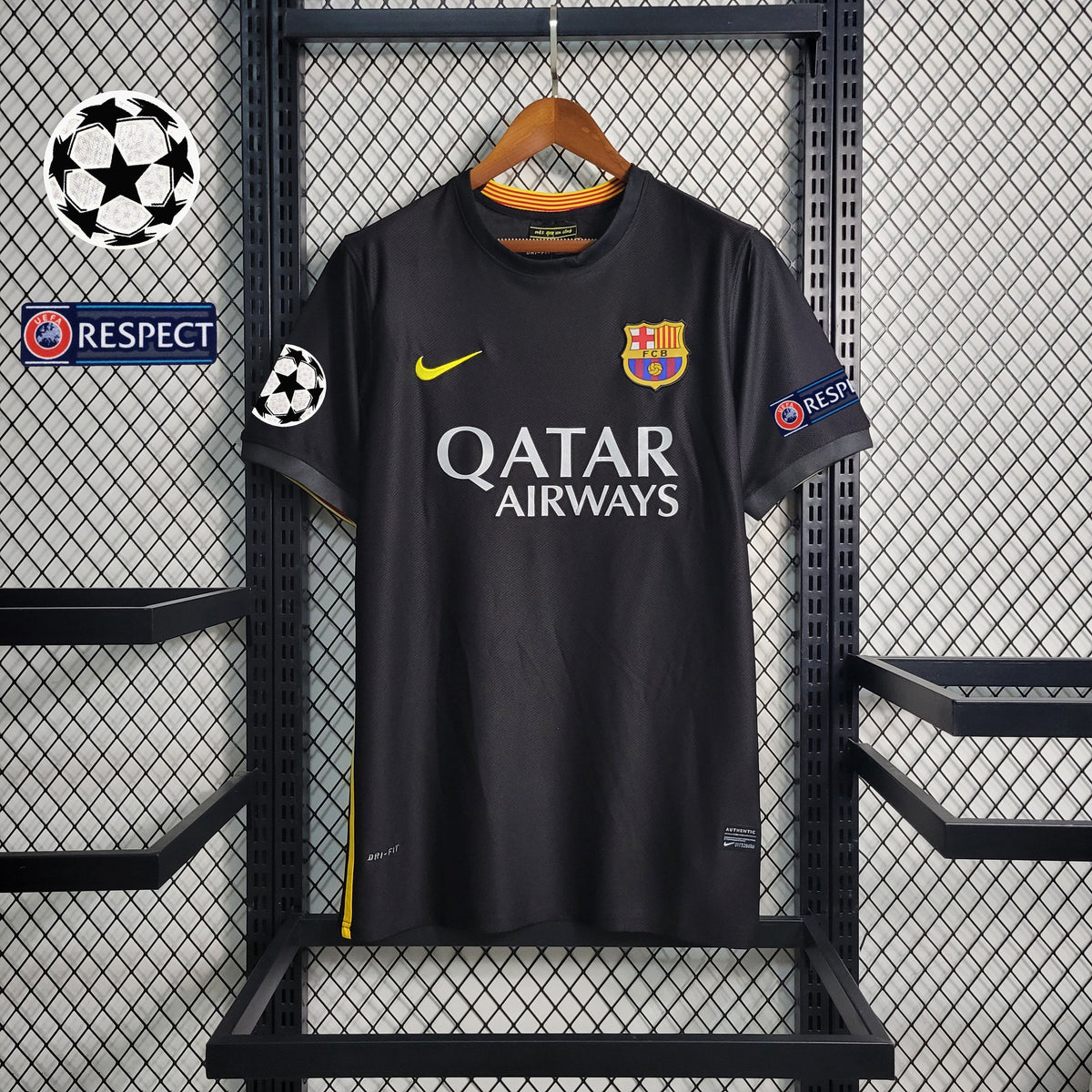 Camisa Barcelona Third 2013/14 - Nike Retrô Masculina - Preta/Amarela