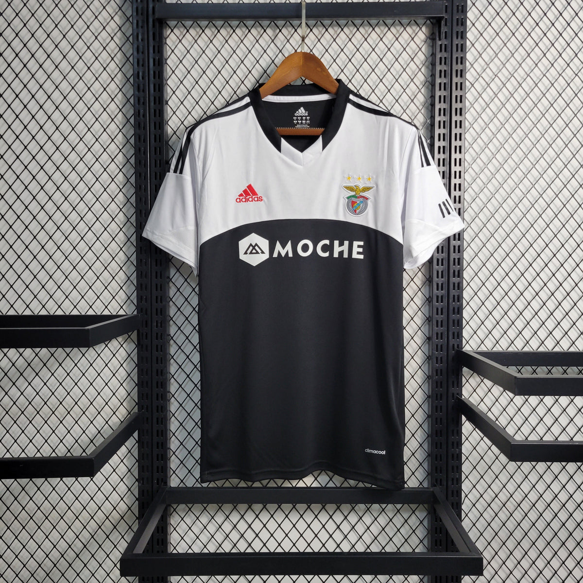 Camisa Benfica Away 2013/14 - Adidas Retrô Masculina - Preta/Branca