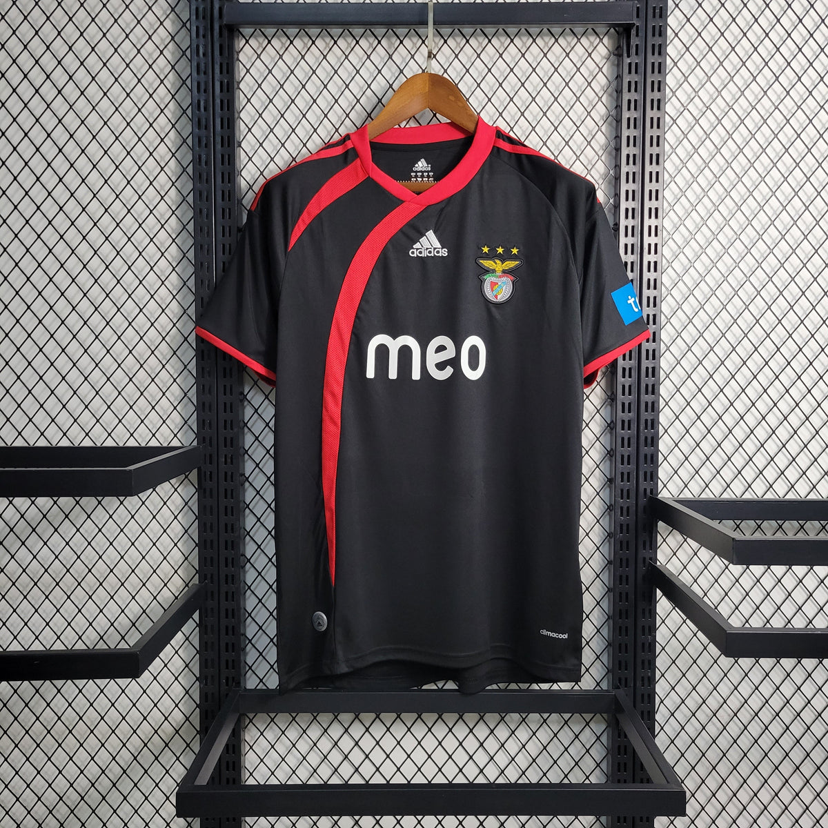 Camisa Benfica 2009/10 - Adidas Retrô Masculina - Preta/Vermelha