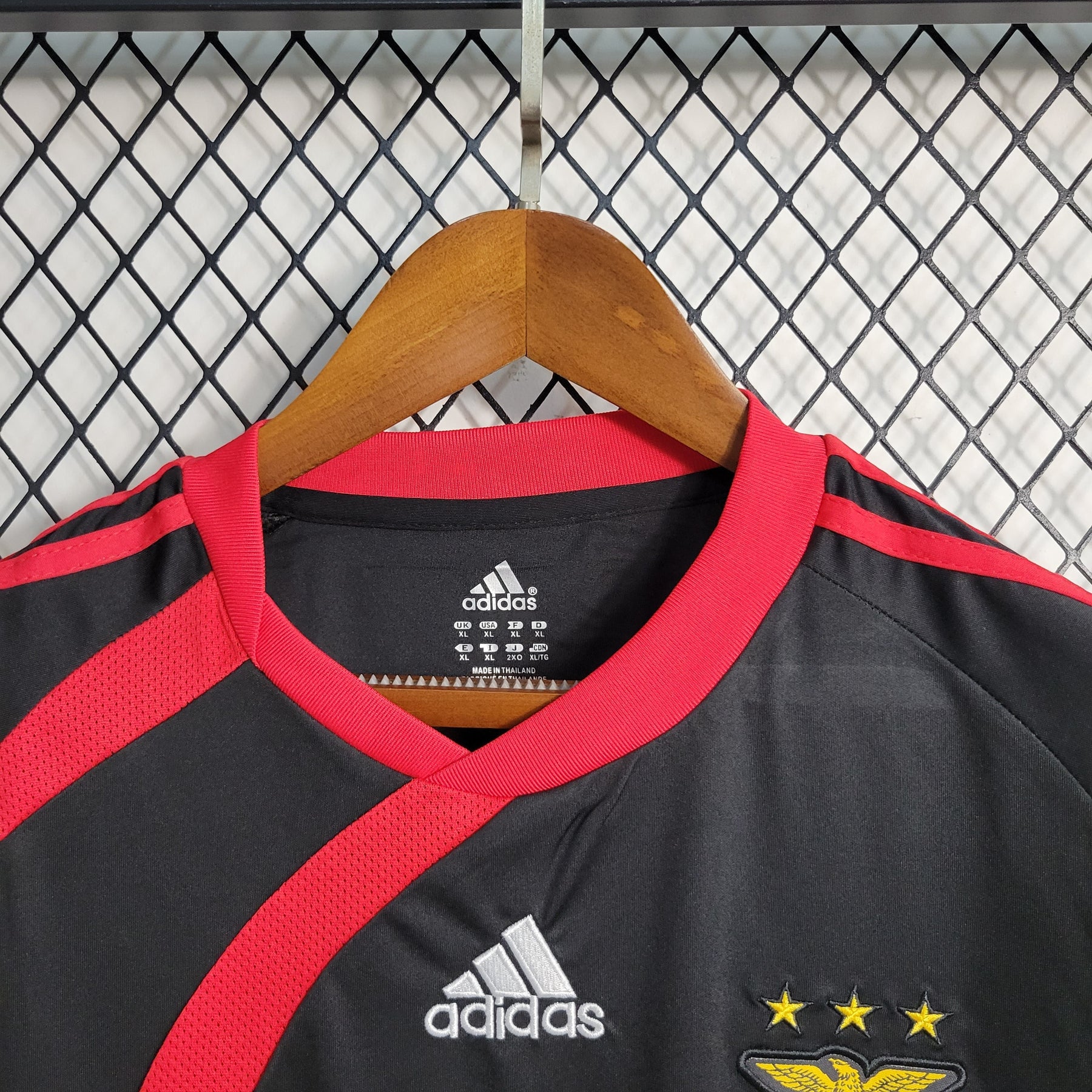 Camisa Benfica 2009/10 - Adidas Retrô Masculina - Preta/Vermelha