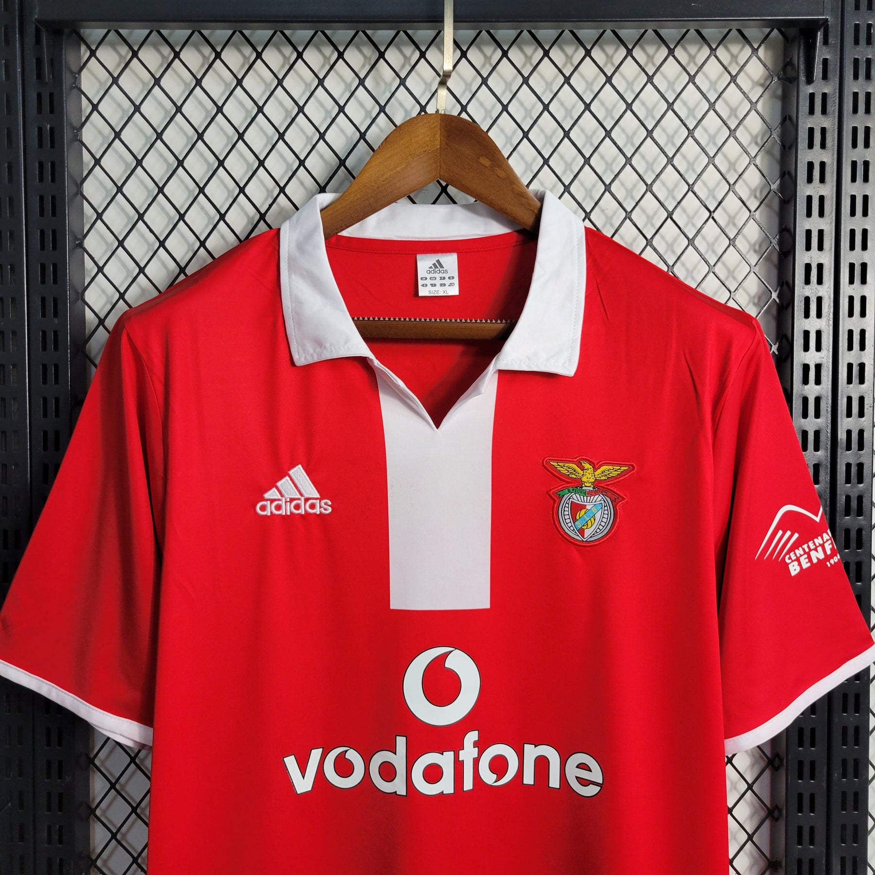 Camisa Benfica Home 2004/05 - Adidas Retrô Masculina - Vermelha/Branca